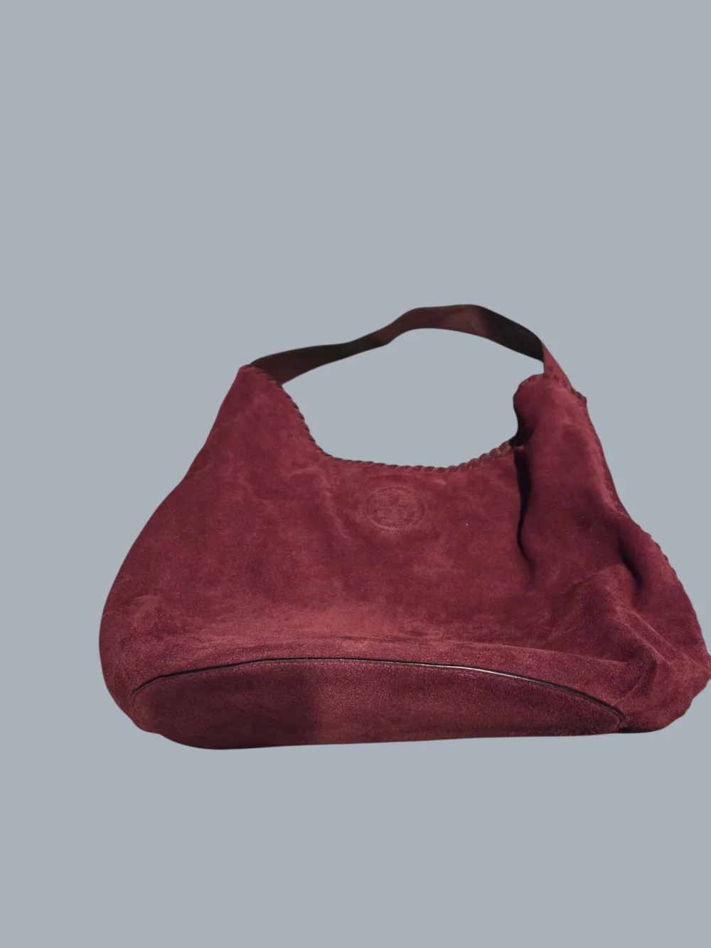 Tory Burch Suede Hobo Shoulder Bag - Burgundy